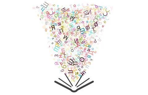 Colorful vector background made from Russian alphabets, scripts, letters Stock Illustration