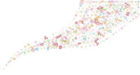 Colorful vector background made from Tamil alphabets, scripts, letters. 스톡 일러스트