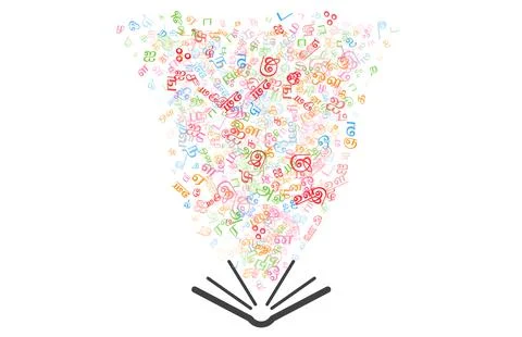 Colorful vector background made from Tamil alphabets, scripts, letters. Stock Illustration