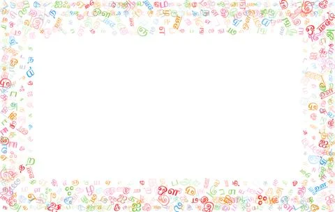 Colorful vector background made from Tamil alphabets, scripts, letters. Stock Illustration