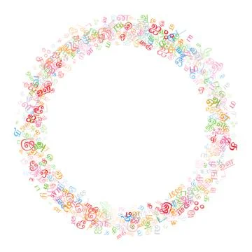 Colorful vector background made from Tamil alphabets, scripts, letters. Stock Illustration