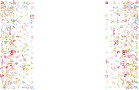 Colorful vector background made from Tamil alphabets, scripts, letters Stock Illustration
