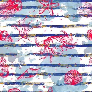 Colorful vector background with ocean nature Stock Illustration