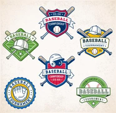 Colorful Vector Baseball logos Stock Illustration