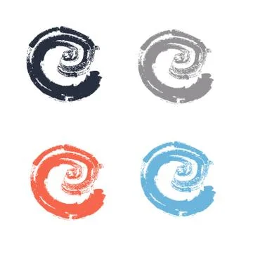 Colorful vector brush spots isolated on a white background Stock Illustration