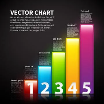 Colorful vector chart with text and numbers. Stock Illustration