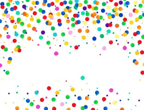 Colorful vector confetti background isolated on the white. Vector holiday ill Stock Illustration