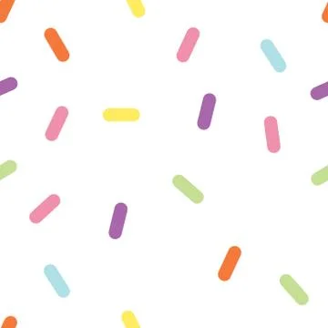 Colorful vector confetti pattern. multicolored sticks. Bakery themed donut Stock Illustration