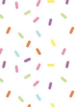 Colorful vector confetti pattern. multicolored sticks. Bakery themed donut Stock Illustration