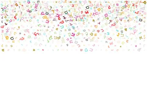 Colorful vector design made from Hebrew letters, scripts, or characters. Illustrazione stock