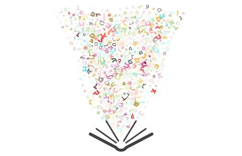 Colorful vector design made from Hebrew letters, scripts, or characters. Stock Illustration