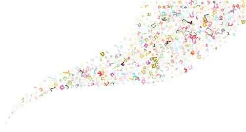 Colorful vector design made from Hebrew letters, scripts, or characters. Stock Illustration