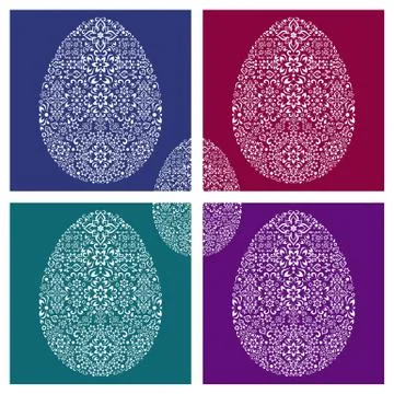 Colorful vector easter egg floral design elements collection Stockillustratie