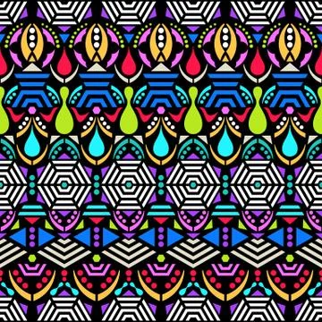 Colorful vector ethnic seamless pattern Illustration