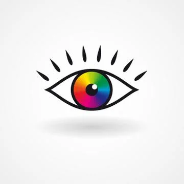 Colorful vector eye  icon Illustration