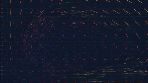 Colorful vector field simulation and AI machine learning data flow visualization 스톡 동영상 346812173