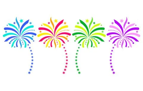 Colorful vector firework design elements Illustration