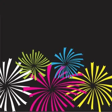Colorful vector fireworks Illustrazione stock