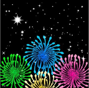 Colorful vector fireworks 스톡 일러스트