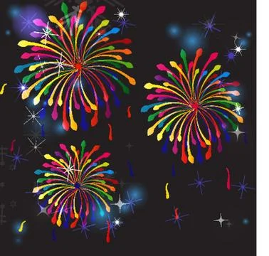 Colorful vector fireworks Stock-Illustration