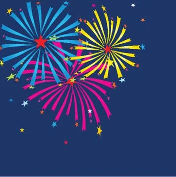 Colorful vector fireworks Illustrazione stock