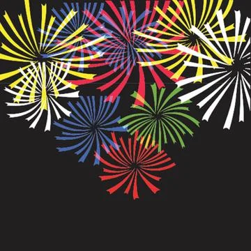 Colorful vector fireworks 스톡 일러스트