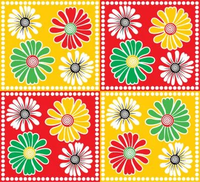 Colorful vector floral pattern background design Stock Illustration