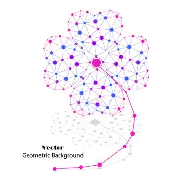 Colorful vector flower made of connected points イラスト素材