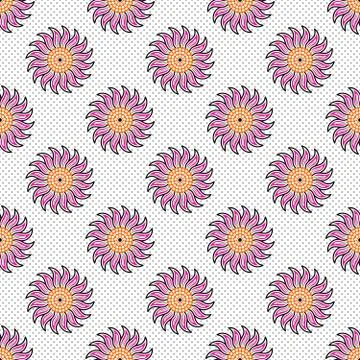 Colorful vector flower pattern design Stock Illustration