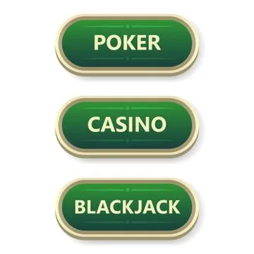 Colorful vector gambling and poker buttons with text. Stock Illustration