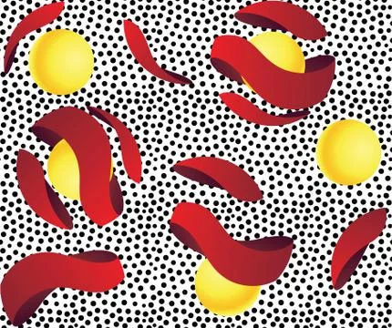 Colorful vector geometric seamless pattern in memphis style, 80s,90s Stock Illustration