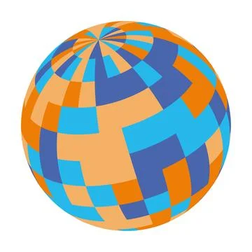 Colorful Vector Globe Design With Vibrant Patterns Stockillustratie