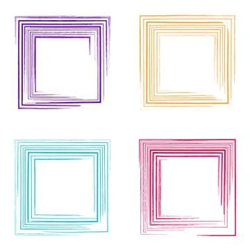 Colorful vector grunge square frames Illustrazione stock