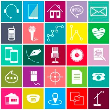 Colorful vector icons Stock Illustration