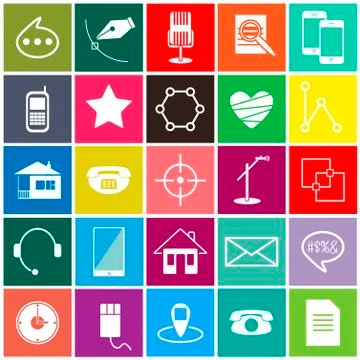 Colorful vector icons Stock Illustration