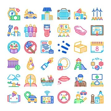 Colorful vector icons representing various daily life concepts 스톡 일러스트