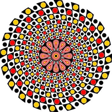 Colorful vector mandala dots small circle seamless round design 스톡 일러스트