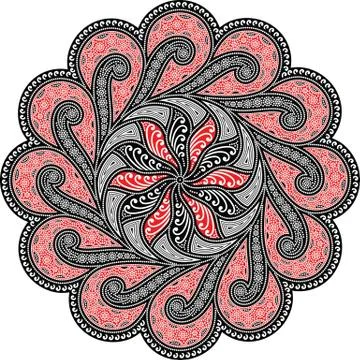Colorful vector mandala dots small circle seamless round design Stock Illustration