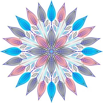 Colorful vector mandala leaf round design. Stock Illustration
