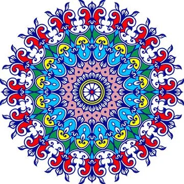 Colorful vector mandala round design. Stock Illustration