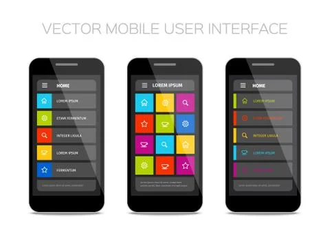 Colorful vector mobile user interface design イラスト素材