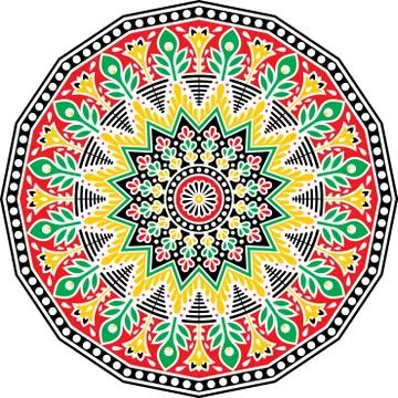 Colorful vector ornament mandala round design Stock Illustration