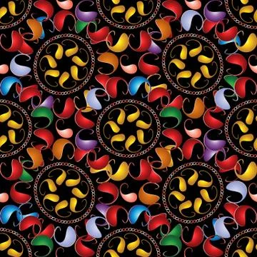Colorful vector paisley seamless pattern. Bright abstract orname Stock Illustration