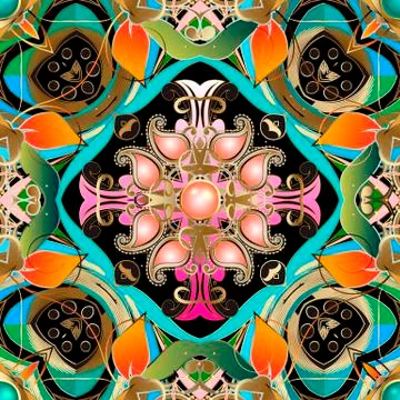 Colorful vector Paisley seamless pattern. Ornamental floral ethnic background Illustrazione stock