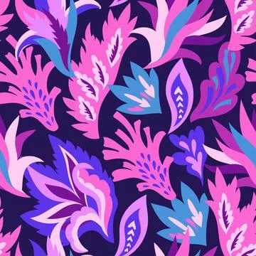 Colorful vector pattern with abstract organic shapes. Vivid modern contempo.. Stock Illustration