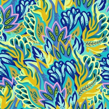 Colorful vector pattern with abstract organic shapes. Vivid modern contemporary Illustrazione stock