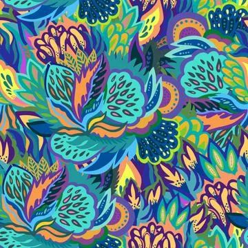 Colorful vector pattern with abstract organic shapes. Vivid modern contemporary Illustrazione stock