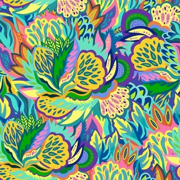 Colorful vector pattern with abstract organic shapes. Vivid modern contemporary 스톡 일러스트