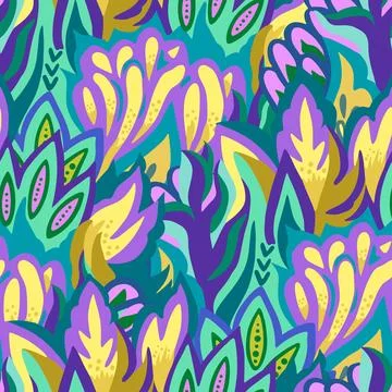 Colorful vector pattern with abstract organic shapes. Vivid modern contemporary Stock Illustration