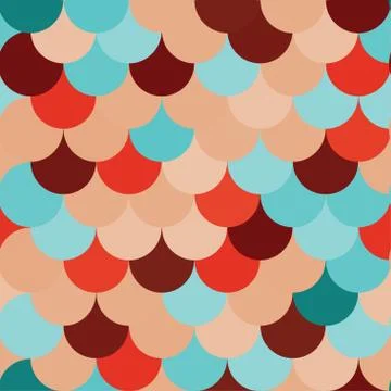 Colorful vector pattern, colorful circles, hipster style, Japanese, fish scales Stock Illustration